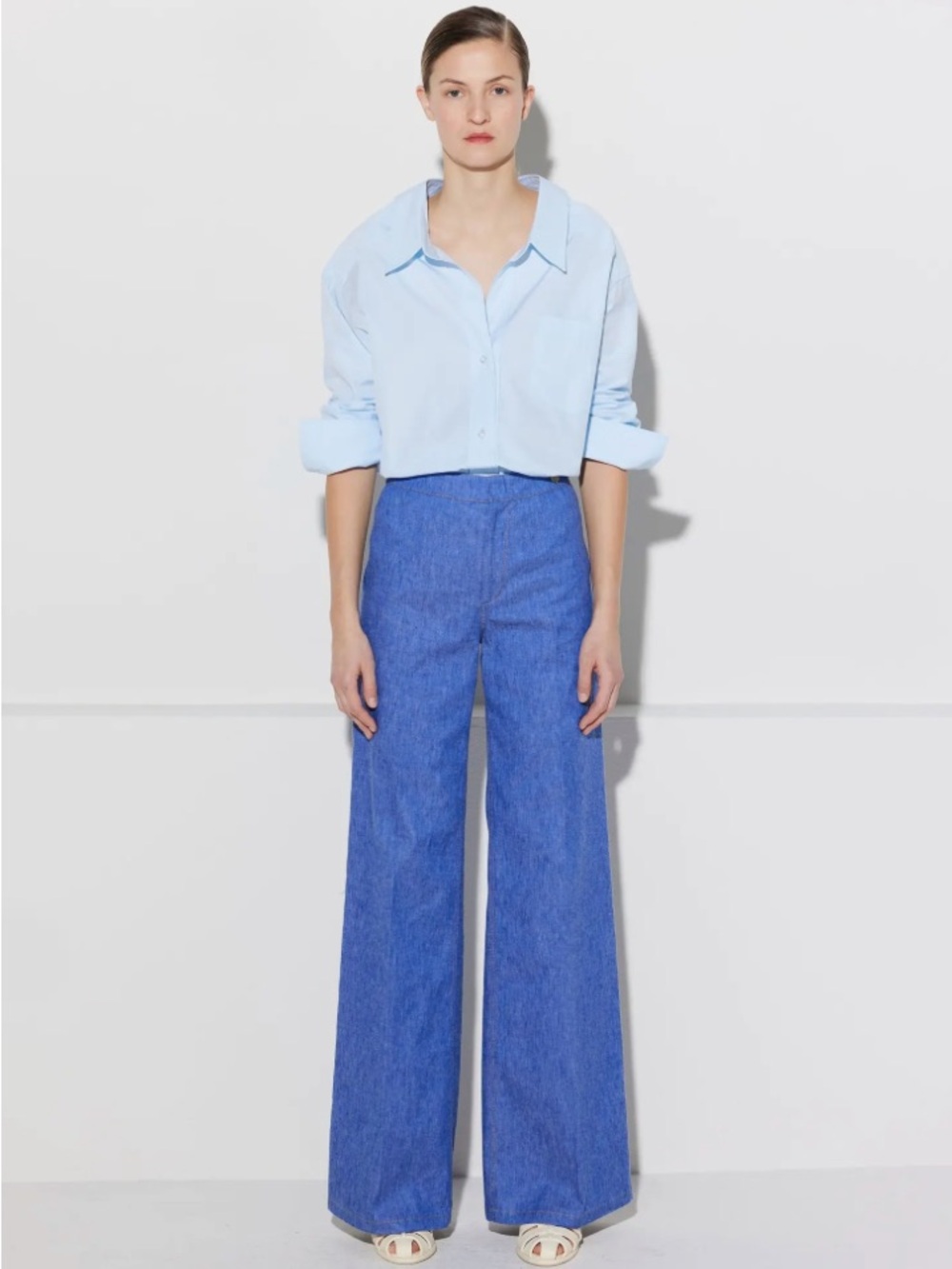 Callas Milano NWT Flare Jeans Jane size IT42 Linen Blend